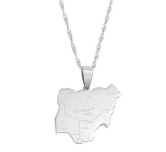 18K Gold Plated Nigeria Map Necklace
