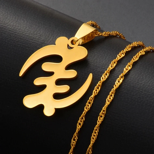 18K Gold Plated African Symbol Necklace