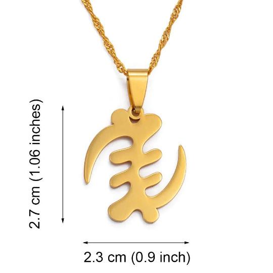 18K Gold Plated African Symbol Necklace