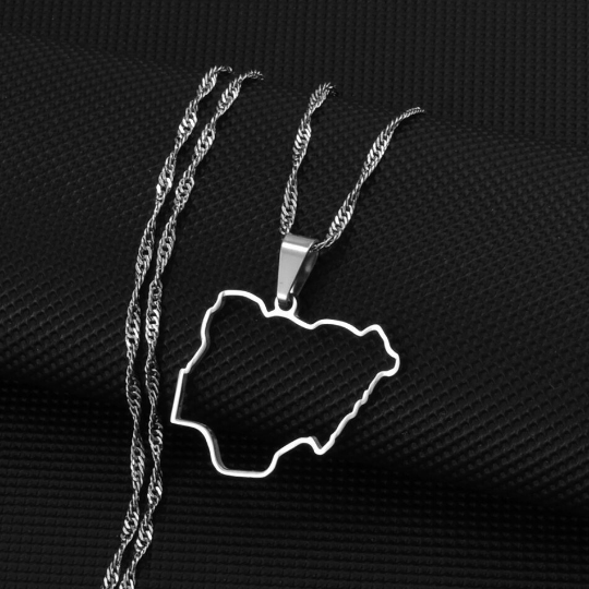 18K Gold Plated Nigeria Map Necklace