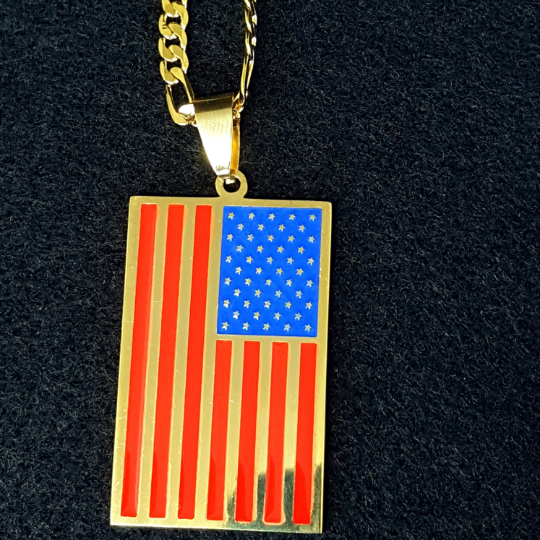 18K Gold Plated United States Necklace