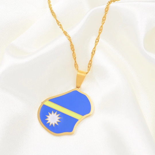 Nauru 18K Gold Plated Necklace / Nauru Jewelry /Nauru Pendant /Nauru Gift