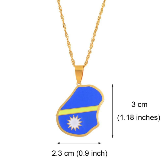 Nauru 18K Gold Plated Necklace / Nauru Jewelry /Nauru Pendant /Nauru Gift