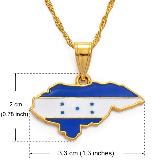 Honduras 18K Gold Plated Necklace / Honduras Jewelry / Honduras Pendant / Honduras Gift