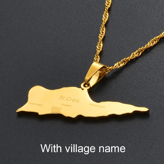 18K Gold Plated Saint Croix Necklace / Saint Croix Jewelry /saint Croix Jewelry /saint Croix Earrings /saint Croix Gift