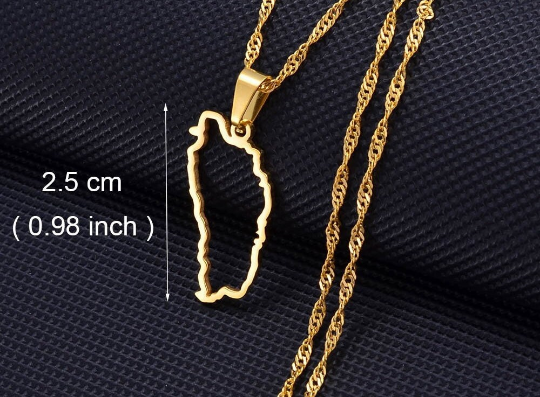 18K Gold Plated Dominica Wall Art Necklace