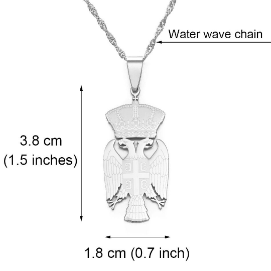 18K Gold Plated Republic Of Serbia Eagle Necklace