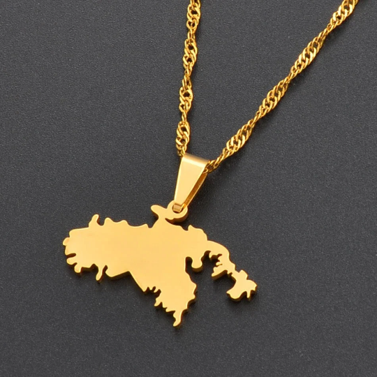 18K Gold Plated United States Virgin Islands St John Map Necklace, U.S Virgin Islands Necklace, U.S Virgin Islands St John Pendant Gifts