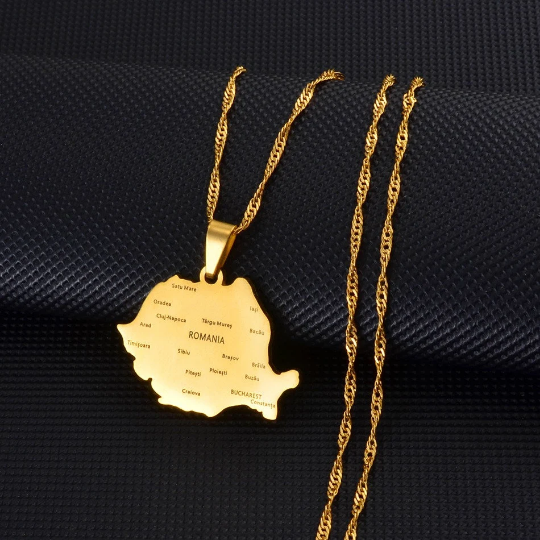 18K Gold Plated Romania Necklace