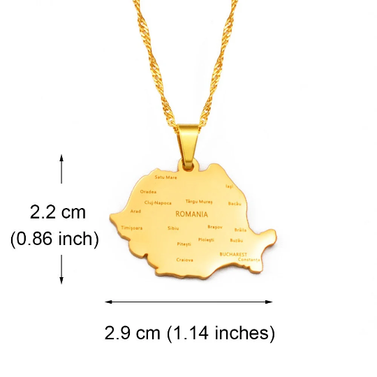 18K Gold Plated Romania Necklace