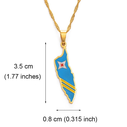 Aruba 18K Gold Plated Necklace / Aruba Jewelry / Aruba Pendant / Aruba Gift