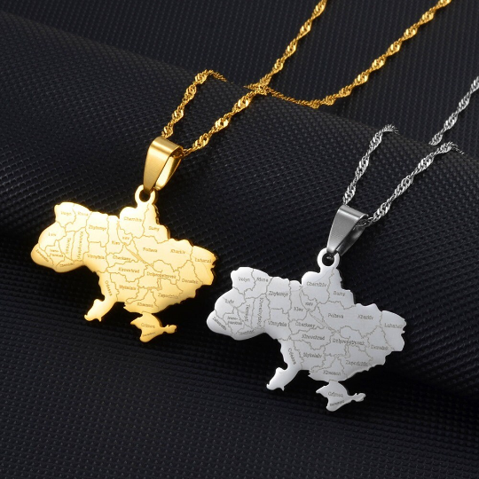 18K Gold Plated Ukraine Necklace