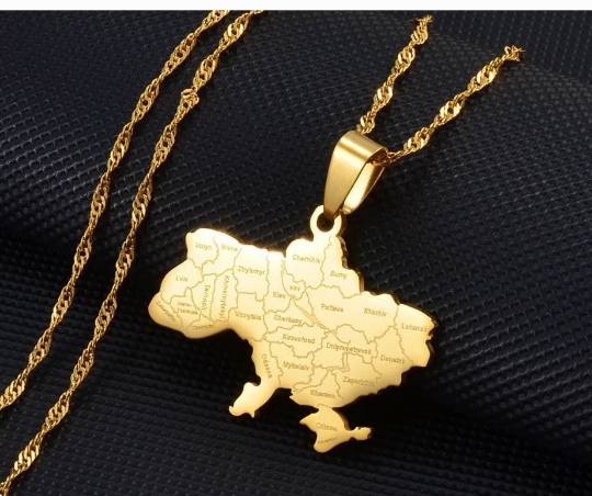 18K Gold Plated Ukraine Necklace