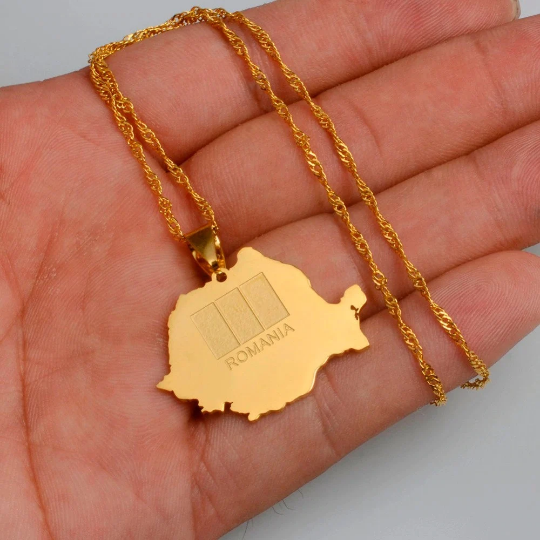 18K Gold Plated Romania Necklace