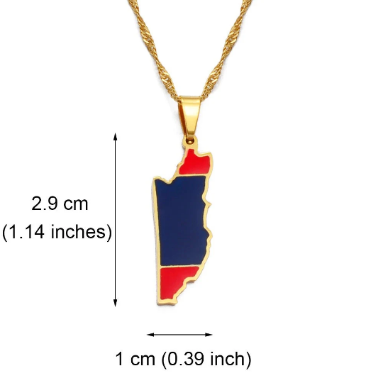 Belize 18K Gold Plated Necklace / Belize Jewelry / Belize Pendant / Belize Gift