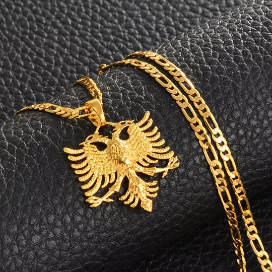 18K Gold Plated Albania Eagle Necklace