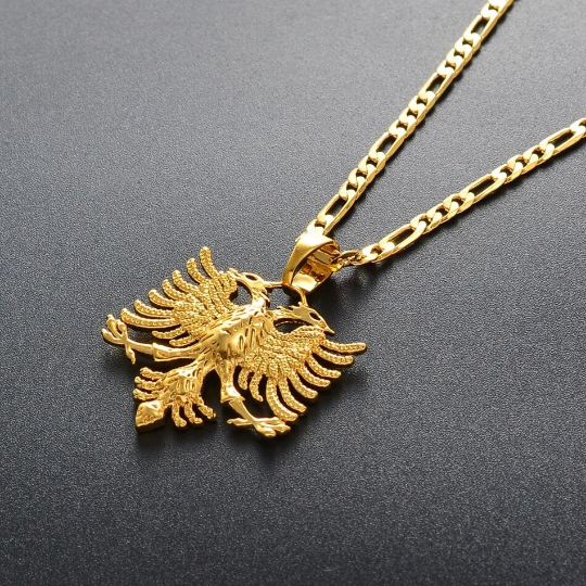 18K Gold Plated Albania Eagle Necklace