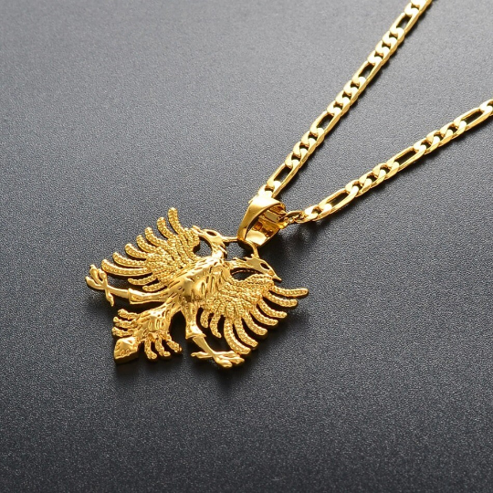 Albania Eagle 18K Gold Plated Necklace / Albania Eagle Jewelry / Albania Eagle Pendant / Albania Eagle Gift