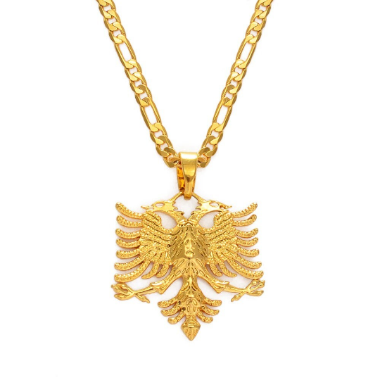 18K Gold Plated Albania Eagle Necklace