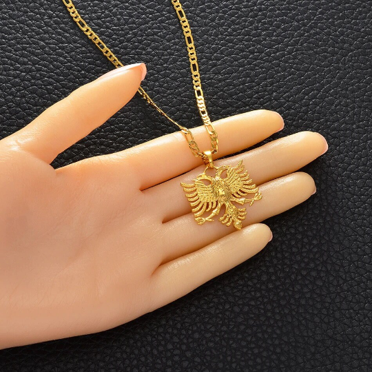 18K Gold Plated Albania Eagle Necklace