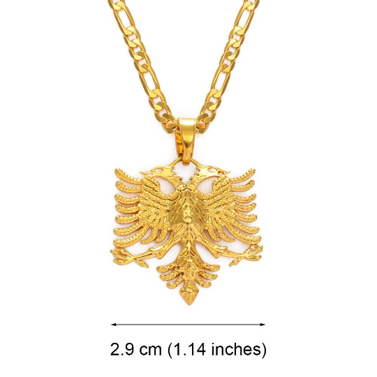 18K Gold Plated Albania Eagle Necklace