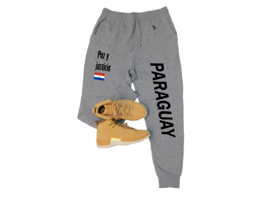 Paraguay Sweatpants / Paraguay Shirt / Paraguay Sweat Pants Map / Paraguay Jersey / Grey Sweatpants / Black Sweatpants / Paraguay Poster