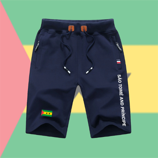 São Tomé And Príncipe Shorts / São Tomé And Príncipe Pants / São Tomé And Príncipe Shorts Flag / São Tomé And Príncipe Jersey / Grey Shorts