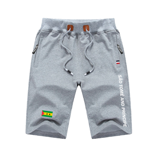 São Tomé And Príncipe Shorts / São Tomé And Príncipe Pants / São Tomé And Príncipe Shorts Flag / São Tomé And Príncipe Jersey / Grey Shorts