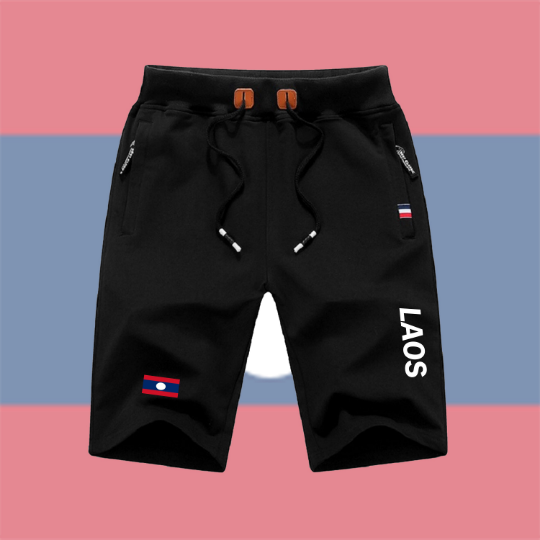 Laos Shorts / Laos Pants / Laos Shorts Flag / Laos Jersey / Grey Shorts / Black Shorts / Laos Poster / Laos Map / Men Women