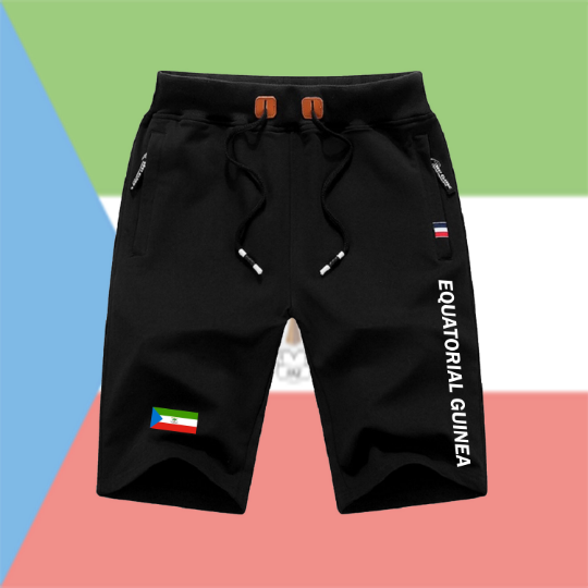 Equatorial Guinea Shorts / Equatorial Guinea Pants / Equatorial Guinea Shorts Flag / Equatorial Guinea Jersey / Grey Shorts / Black Shorts