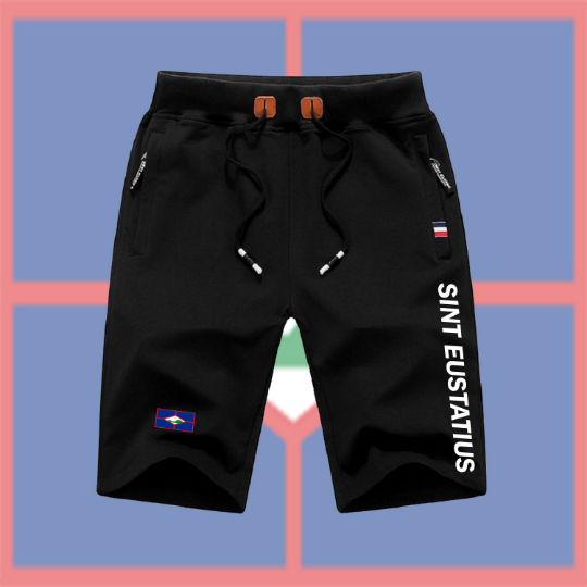 Sint Eustatius Shorts / Sint Eustatius Pants / Sint Eustatius Shorts Flag / Sint Eustatius Jersey / Grey Shorts / Black Shorts