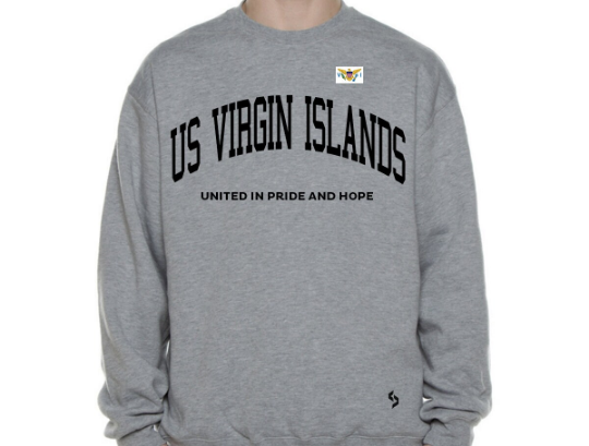 Virgin Islands Sweatshirts / Virgin Islands Shirt / Virgin Islands Sweat Pants Map / Virgin Islands Jersey / Grey Sweatshirts / Sweatshirts