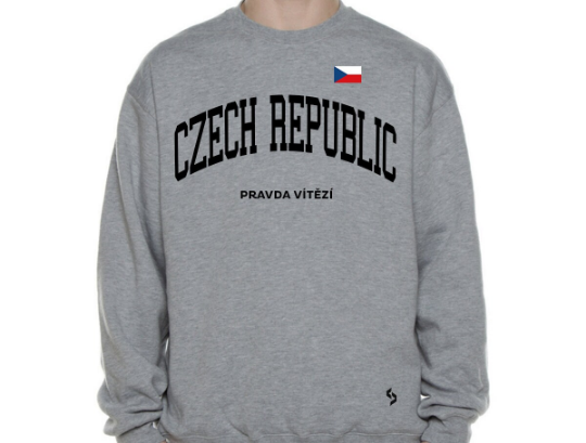 Czech Republic Sweatshirts / Czech Republic Shirt / Czech Republic Sweat Pants Map / Czech Republic Jersey / Grey Sweatshirts / Sweatshirts