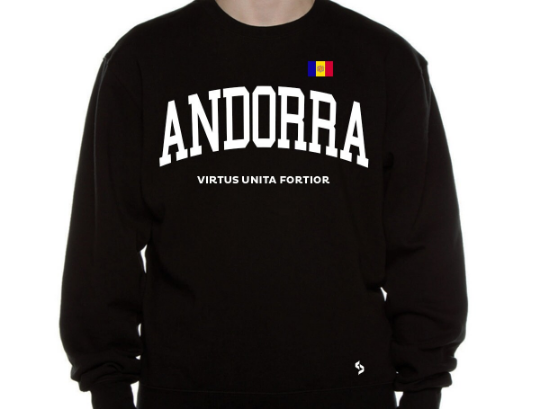 Andorra Sweatshirts / Andorra Shirt / Andorra Sweat Pants Map / Andorra Jersey / Grey Sweatshirts / Black Sweatshirts / Andorra Poster