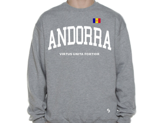 Andorra Sweatshirts / Andorra Shirt / Andorra Sweat Pants Map / Andorra Jersey / Grey Sweatshirts / Black Sweatshirts / Andorra Poster