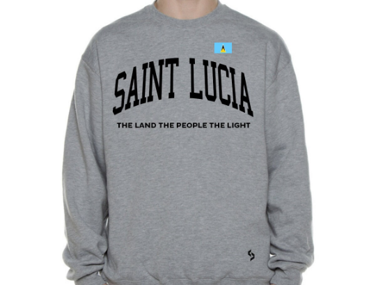Saint Lucia Sweatshirts / Saint Lucia Shirt / Saint Lucia Sweat Pants Map / Saint Lucia Jersey / Grey Sweatshirts / Black Sweatshirts