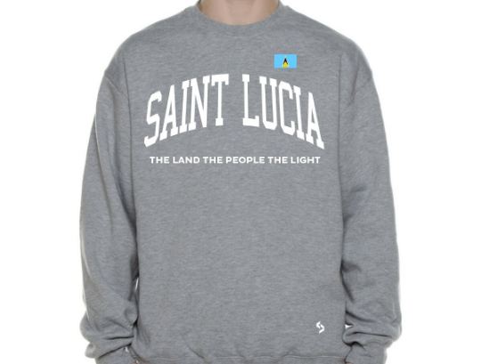 Saint Lucia Sweatshirts / Saint Lucia Shirt / Saint Lucia Sweat Pants Map / Saint Lucia Jersey / Grey Sweatshirts / Black Sweatshirts