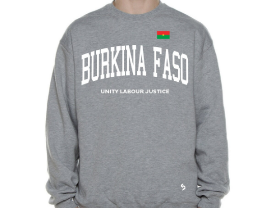 Burkina Faso Sweatshirts / Burkina Faso Shirt / Burkina Faso Sweat Pants Map / Burkina Faso Jersey / Grey Sweatshirts / Black Sweatshirts