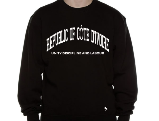 Côte d'Ivoire Sweatshirts / Côte d'Ivoire Shirt / Côte d'Ivoire Sweat Pants Map / Côte d'Ivoire Jersey / Grey Sweatshirts / Black Sweatshirt