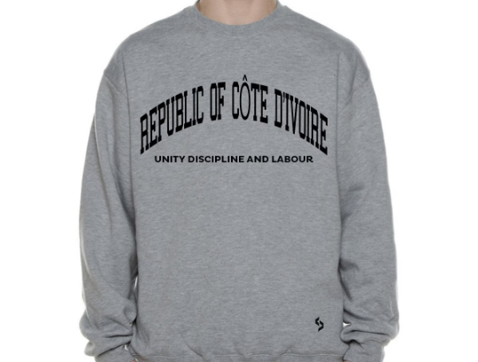 Côte d'Ivoire Sweatshirts / Côte d'Ivoire Shirt / Côte d'Ivoire Sweat Pants Map / Côte d'Ivoire Jersey / Grey Sweatshirts / Black Sweatshirt