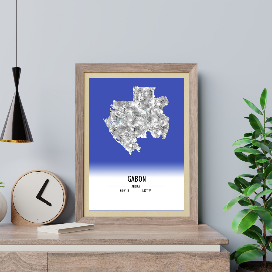 Map Poster Gabon / Gabon Map Print / Gabon Map Wall Art / Gabon Décor / Gabon Decoration / Gabon Gift / Anniversary Wedding Gift