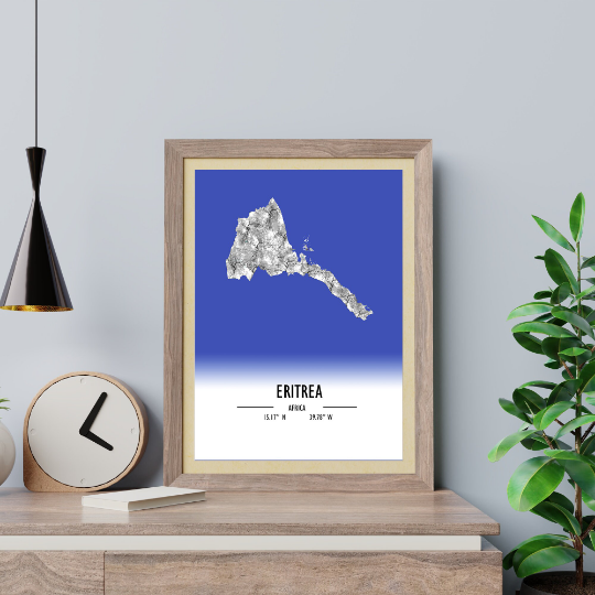 Map Poster Eritrea / Eritrea Map Print / Eritrea Map Wall Art / Eritrea Décor / Eritrea Decoration / Eritrea Gift / Anniversary Wedding Gift