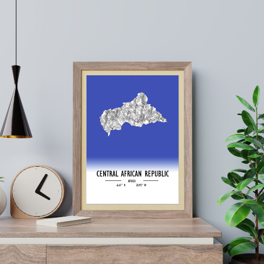 Map Poster Central African Republic / Central African Republic Map Print / Central African Republic Map Wall Art / Central African Republic