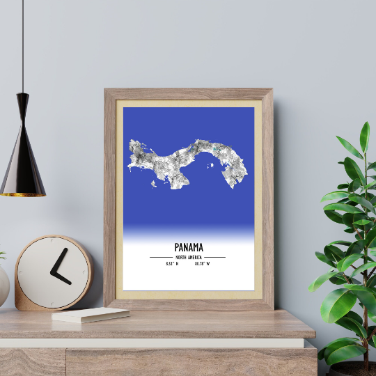 Map Poster Panama / Panama Map Print / Panama Map Wall Art / Panama Décor / Panama Decoration / Panama Gift / Anniversary Wedding Gift