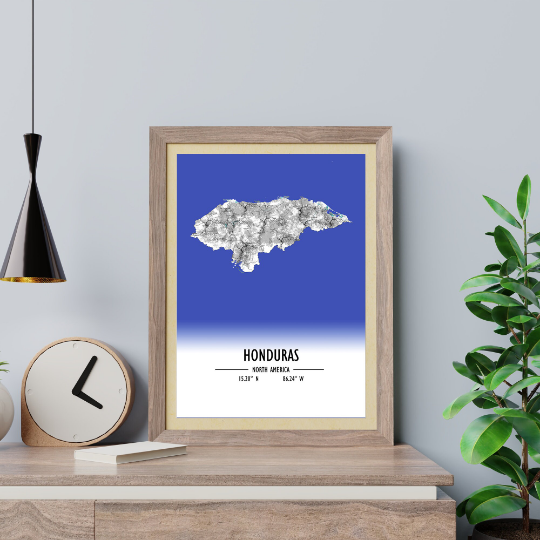 Map Poster Honduras / Honduras Map Print / Honduras Map Wall Art / Honduras Décor / Honduras Decoration / Honduras Gift / Wedding Gift