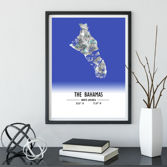 Map Poster The Bahamas / The Bahamas Map Print / The Bahamas Map Wall Art / The Bahamas Décor / The Bahamas Decoration / The Bahamas Gift