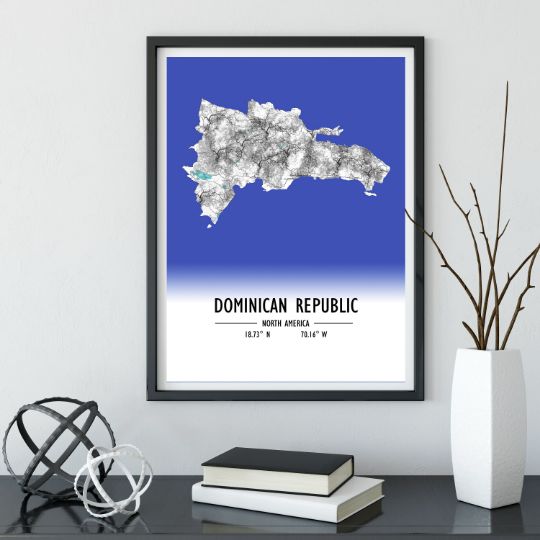 Map Poster Dominican Republic / Dominican Republic Map Print / Dominican Republic Map Wall Art / Dominican Republic Décor