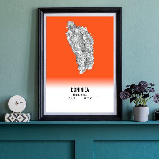 Map Poster Dominica / Dominica Map Print / Dominica Map Wall Art / Dominica Décor / Dominica Decoration / Dominica Gift / Wedding Gift