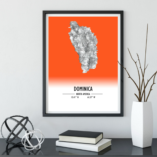 Map Poster Dominica / Dominica Map Print / Dominica Map Wall Art / Dominica Décor / Dominica Decoration / Dominica Gift / Wedding Gift