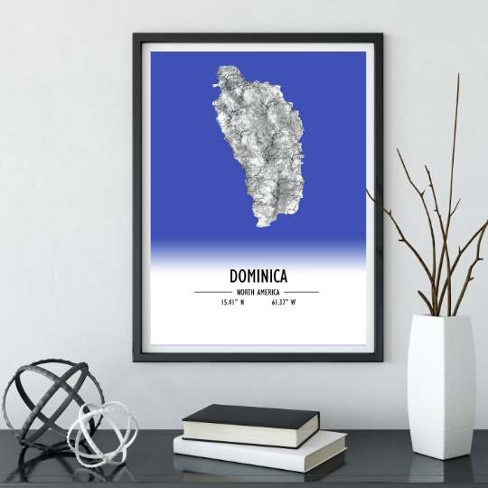 Map Poster Dominica / Dominica Map Print / Dominica Map Wall Art / Dominica Décor / Dominica Decoration / Dominica Gift / Wedding Gift